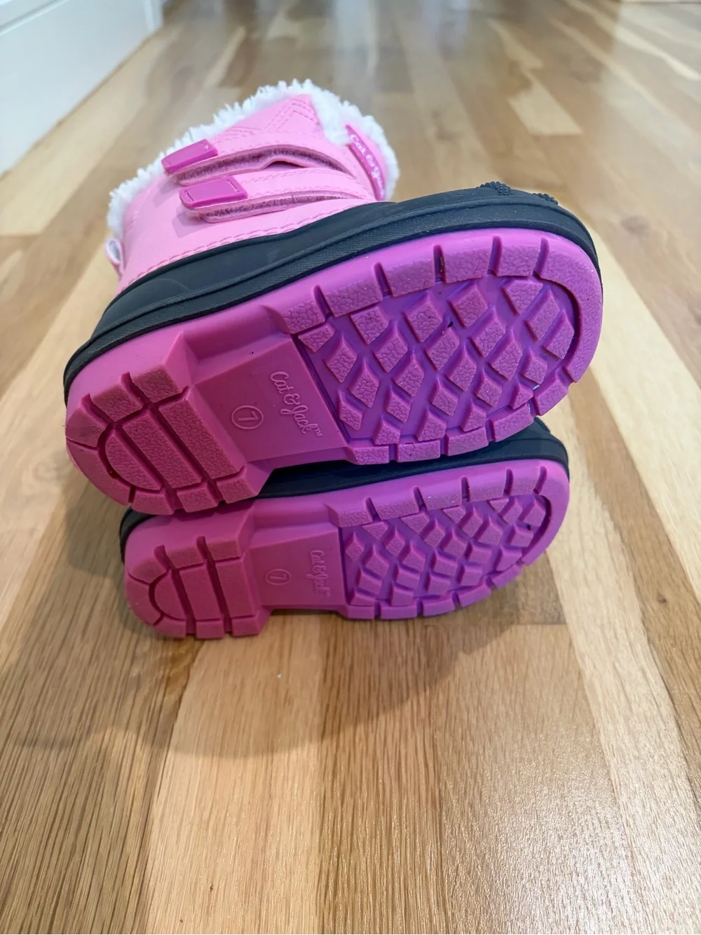 Cat & Jack Pink and Black Toddler Kids  Pink Winter Snow Boots 7T